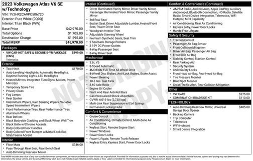 2023 Volkswagen Atlas 3.6L SE w/Technology