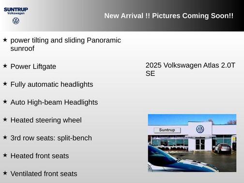 Deep Black 2025 Volkswagen Atlas 2.0T SE w/Technology