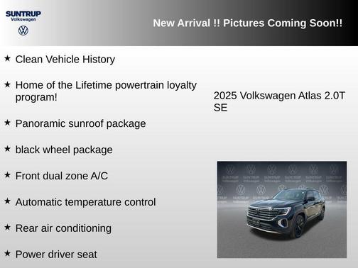 Deep Black 2025 Volkswagen Atlas 2.0T SE w/Technology