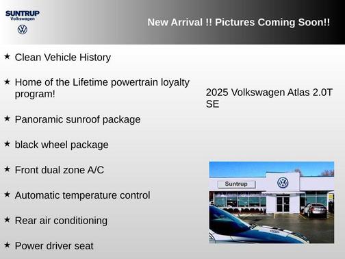 Deep Black 2025 Volkswagen Atlas 2.0T SE w/Technology