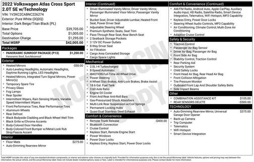 2022 Volkswagen Atlas Cross Sport 2.0T SE w/Technology 4MOTION