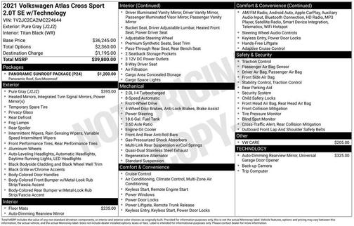 2021 Volkswagen Atlas Cross Sport 2.0T SE w/Technology