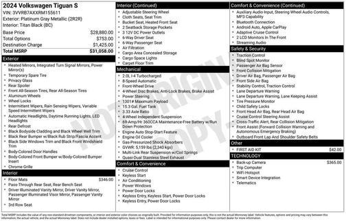 2024 Volkswagen Tiguan 2.0T S
