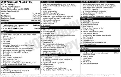 2024 Volkswagen Atlas 2.0T SE w/Technology