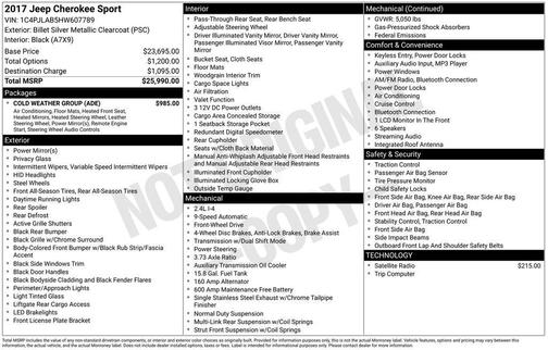 2017 Jeep Cherokee Sport