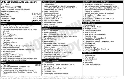 2025 Volkswagen Atlas Cross Sport 2.0T SEL