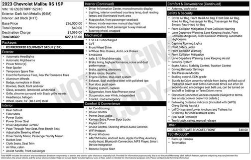 2023 Chevrolet Malibu FWD RS