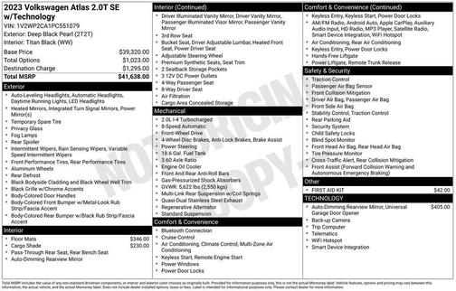 2023 Volkswagen Atlas 2.0T SE w/Technology