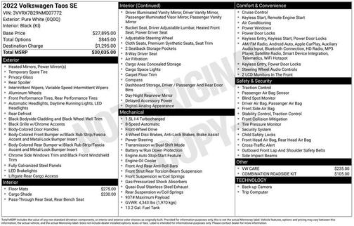 2022 Volkswagen Taos 1.5T SE