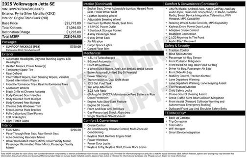 2025 Volkswagen Jetta 1.5T SE