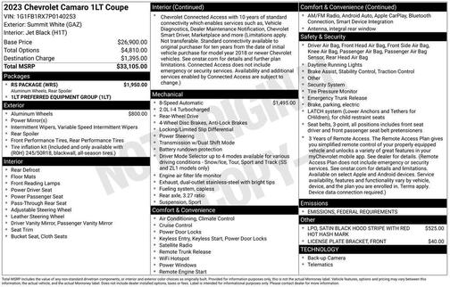 2023 Chevrolet Camaro 1LT