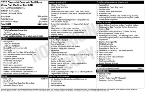 2025 Chevrolet Colorado Trail Boss