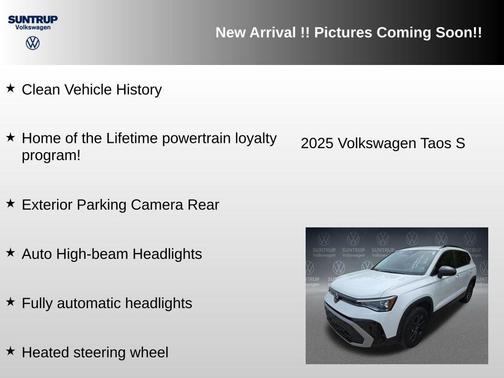 Pure White 2025 Volkswagen Taos 1.5T S