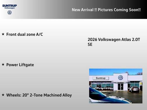 Opal White Pearl 2026 Volkswagen Atlas 2.0T SE w/Technology 4MOTION