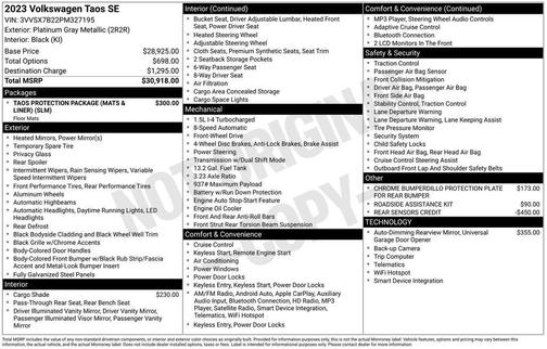 2023 Volkswagen Taos 1.5T SE