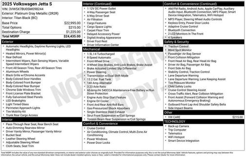 2025 Volkswagen Jetta 1.5T S
