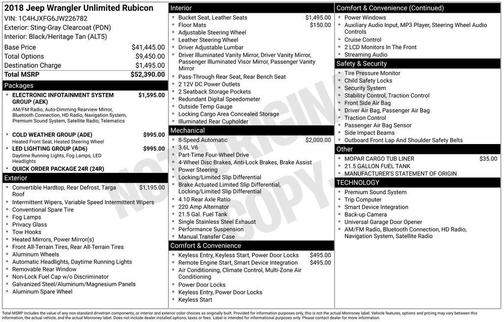 2018 Jeep Wrangler Unlimited Rubicon