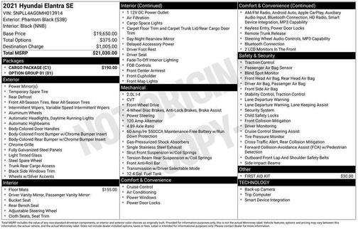 Phantom Black 2021 Hyundai ELANTRA SE