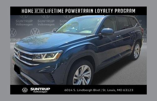 Tourmaline Blue Metallic 2022 Volkswagen Atlas 2.0T SE w/Technology 4MOTION
