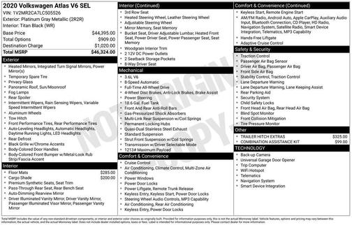 2020 Volkswagen Atlas 3.6L SEL