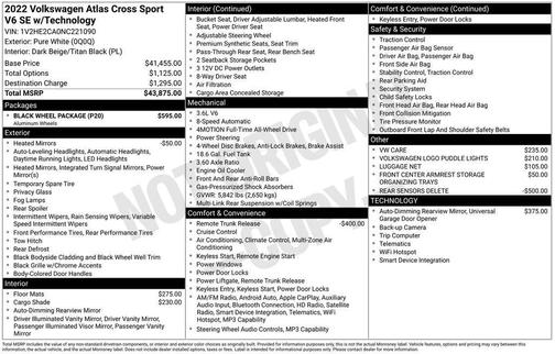 2022 Volkswagen Atlas Cross Sport 3.6L V6 SE w/Technology