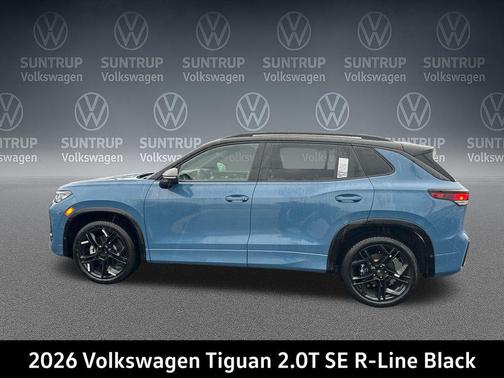 Monterey Blue W/Deep Black Roof 2026 Volkswagen Tiguan 2.0T SE R-Line Black 4MOTION