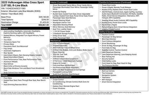 2025 Volkswagen Atlas Cross Sport 2.0T SEL