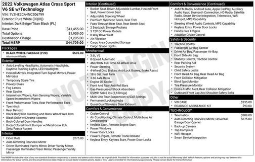 2022 Volkswagen Atlas Cross Sport 3.6L V6 SE w/Technology