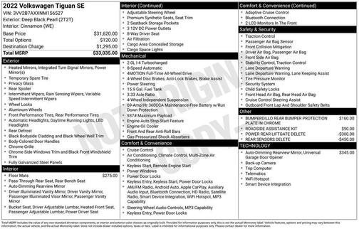2022 Volkswagen Tiguan 2.0T SE 4MOTION