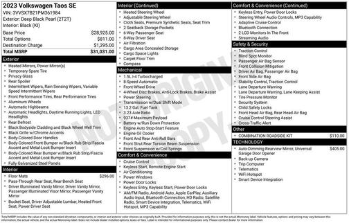 2023 Volkswagen Taos 1.5T SE