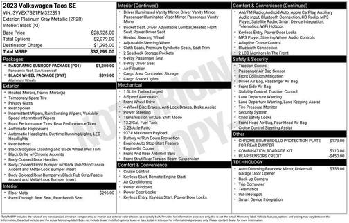 2023 Volkswagen Taos 1.5T SE