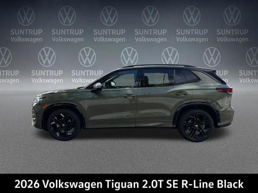 Avocado Green w/Deep Black Roof 2026 Volkswagen Tiguan 2.0T SE R-Line Black