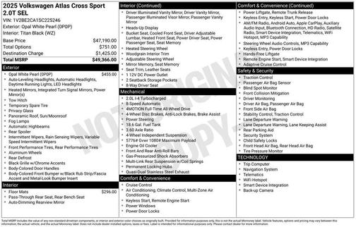 2025 Volkswagen Atlas Cross Sport 2.0T SEL