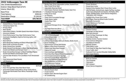 2022 Volkswagen Taos 1.5T SE