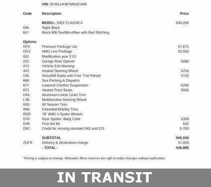 2022 Mercedes-Benz CLA 250 4MATIC