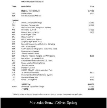 Nautical Blue 2022 Mercedes-Benz E-Class 4MATIC