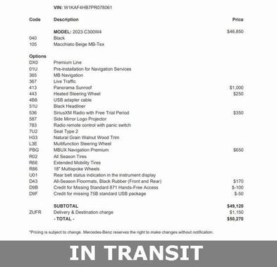 2023 Mercedes-Benz C-Class C 300 4MATIC