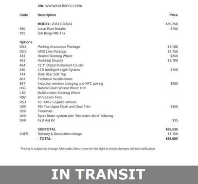 2023 Mercedes-Benz C-Class C 300 4MATIC