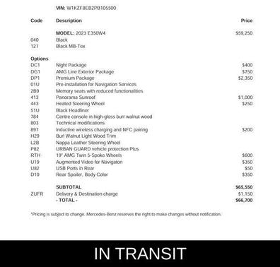 Black 2023 Mercedes-Benz E-Class 4MATIC