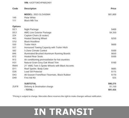 2023 Mercedes-Benz GLS 450 4MATIC