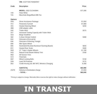 2022 Mercedes-Benz GLS 450 4MATIC