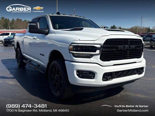 Bright White Clearcoat 2023 RAM 2500 Laramie Crew Cab 4x4 6'4' Box