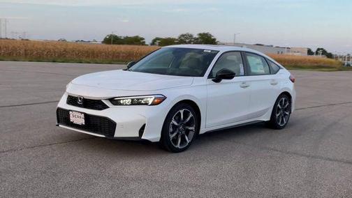 Platinum White Pearl 2026 Honda Civic Hybrid Sport Touring