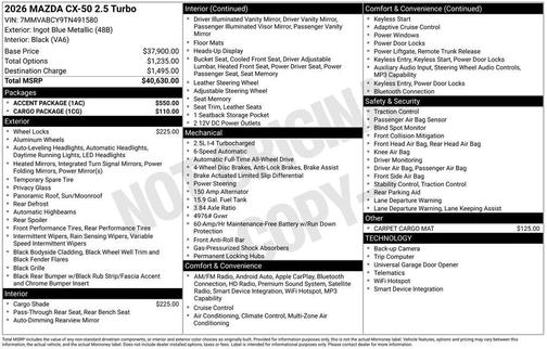 ingot blue metallic 2026 Mazda CX-50 2.5 Turbo