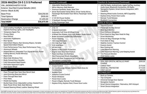 2026 Mazda CX-5 2.5 S Preferred Package