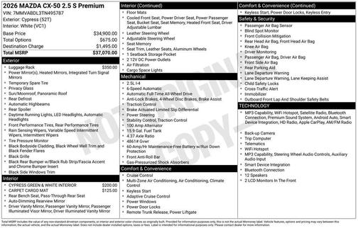 cypress 2026 Mazda CX-50 2.5 S Premium Package