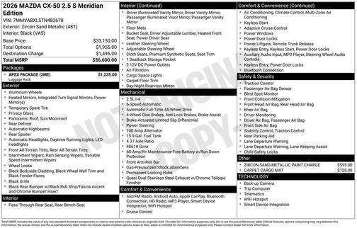 Sand Metallic 2026 Mazda CX-50 2.5 S