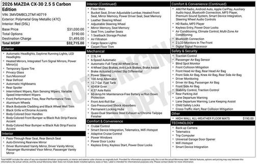 Polymetal Gray Metallic 2026 Mazda CX-30 2.5 S Carbon Edition