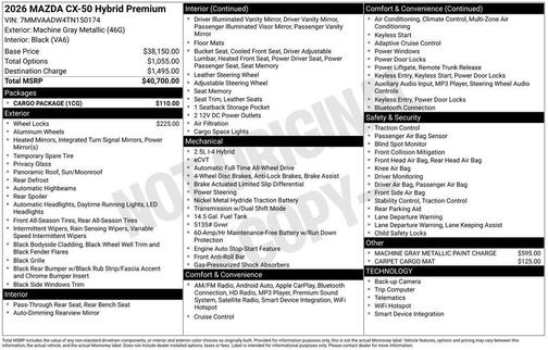 Machine Gray Metallic 2026 Mazda CX-50 Hybrid Premium