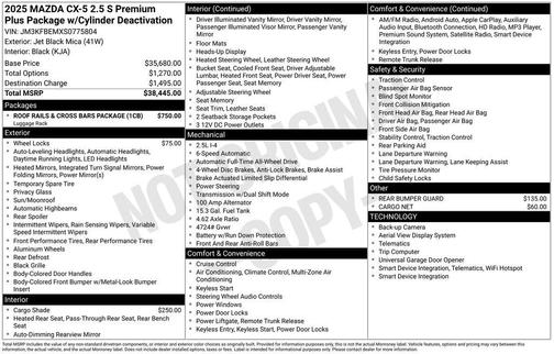 2025 Mazda CX-5 2.5 S Premium Plus Package